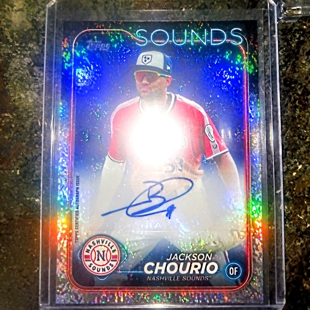 Jackson Chourio Autographed Rookie Card Serial Numbered to /199